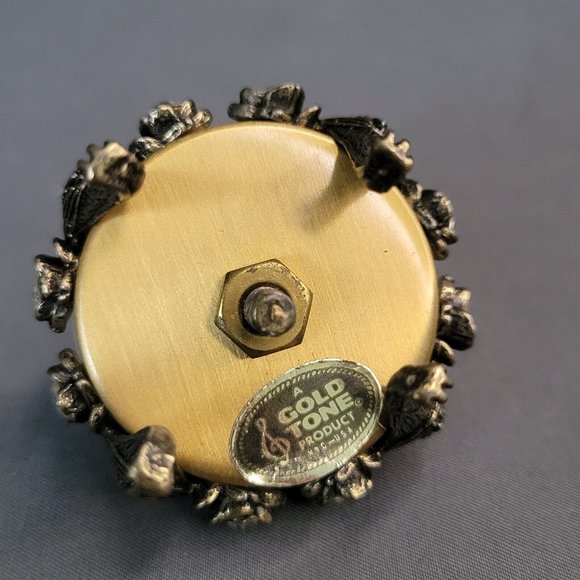 Vintage Mini Angel Cherub Figurine Red Velvet Pin Cushion Metal Footed 2.5” x 2" - Picture 4 of 6